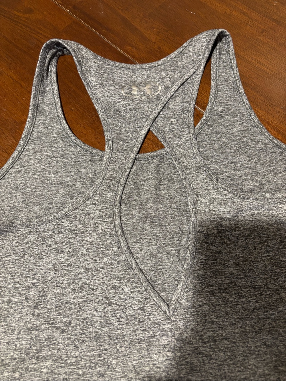 Under Armour Heather Gray Racerback Logo Tank - Picture 4 of 5